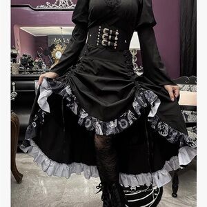 Black Goth/Renaissance Steampunk Skirt